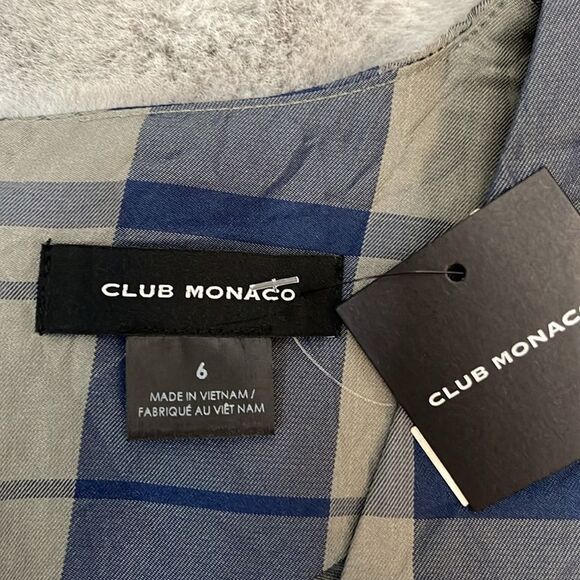 NWT Club Monaco Plaid Seamed V-Neck Dress size 6 - Picture 10 of 13